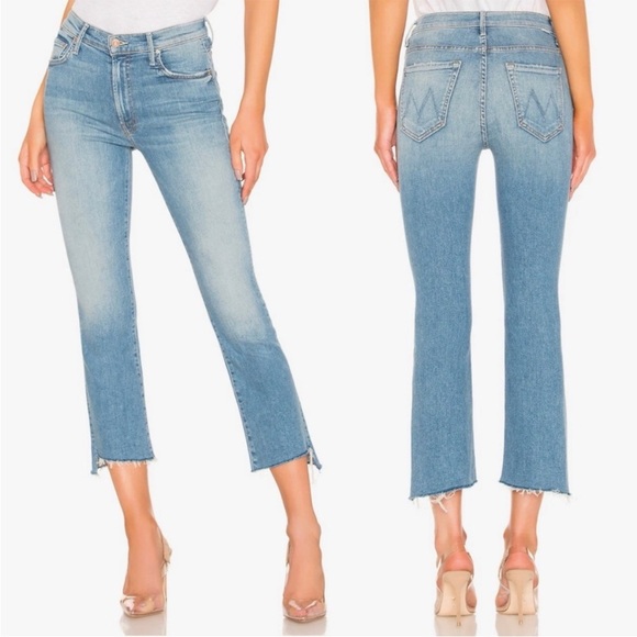 MOTHER- Insider Crop Step Fray Ankle Jeans in Light Wash Shoot to Thrill Size 29 - Picture 1 of 11